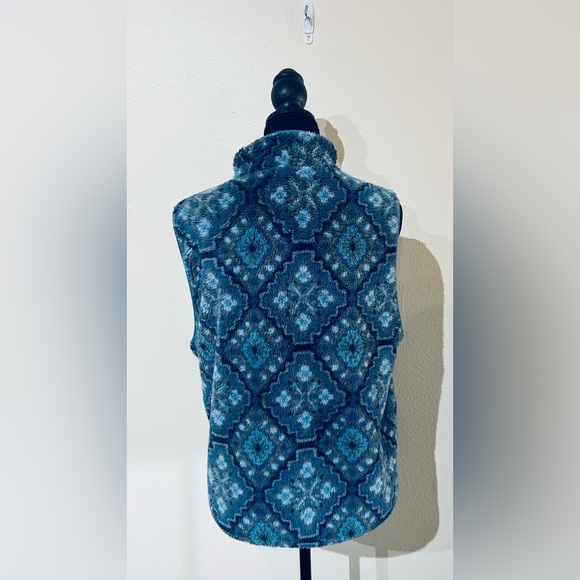 Lucky Brand Blue Southwestern Patterned Fleece Vest - Picture 4 of 11